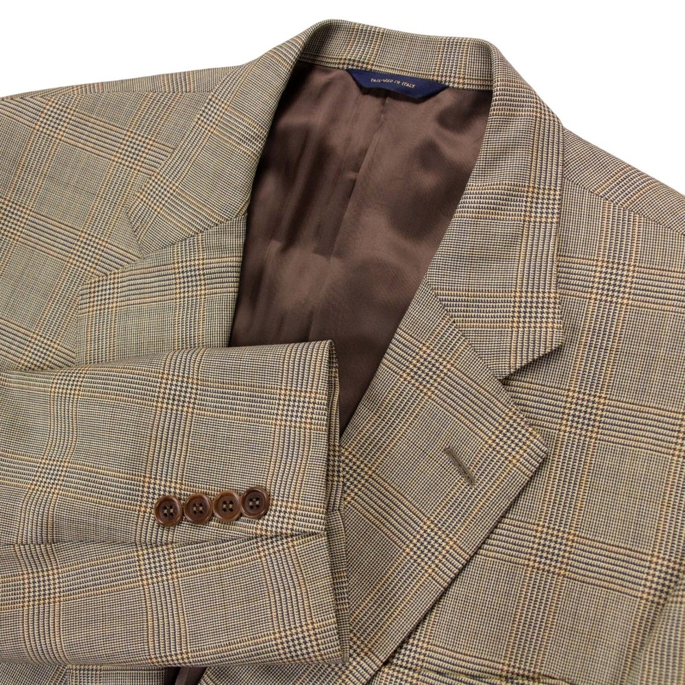 Brooks Brothers Loro Piana Golden Fleece Mens‎ 42L Glen Check Wool Blazer Jacket